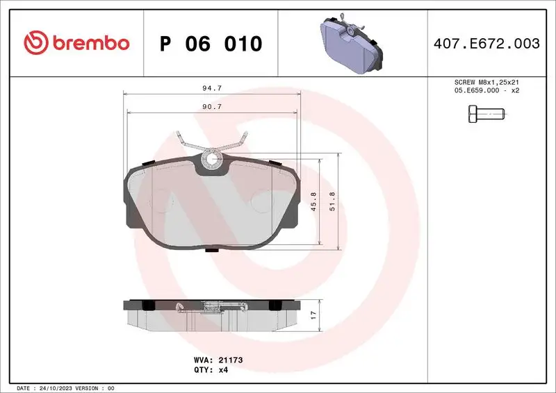 BREMBO P06010 Ön Fren Balatası resmi