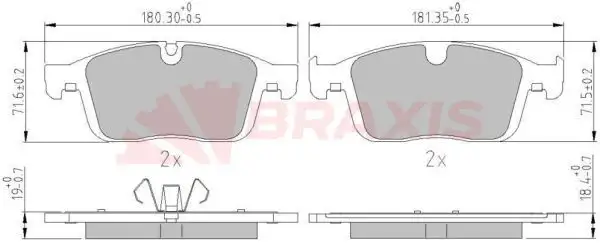BRAXIS AA0659 Ön Fren Balatası 31445986 resmi