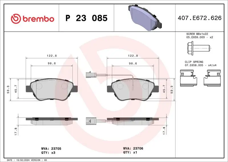 BREMBO P23085 Ön Fren Balatası resmi