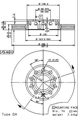 BREMBO 09.5745.21 Ön Fren Diski resmi