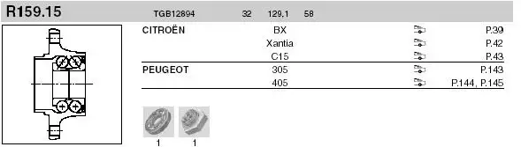 SNR TGB12894 Arka Aks Rulmanı resmi
