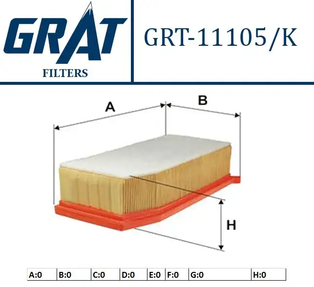 GRAT 11105K Hava Filtresi 165467674R resmi