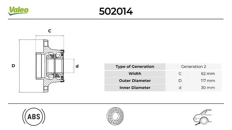 VALEO 502014 Arka Aks Rulmanı resmi
