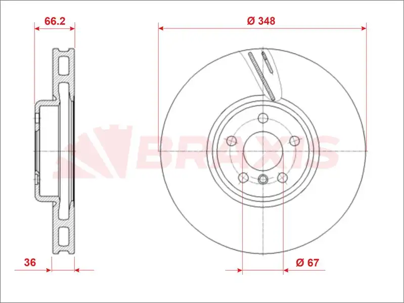 BRAXIS AE0990 Ön Fren Diski (Sağ) 34116860912 resmi