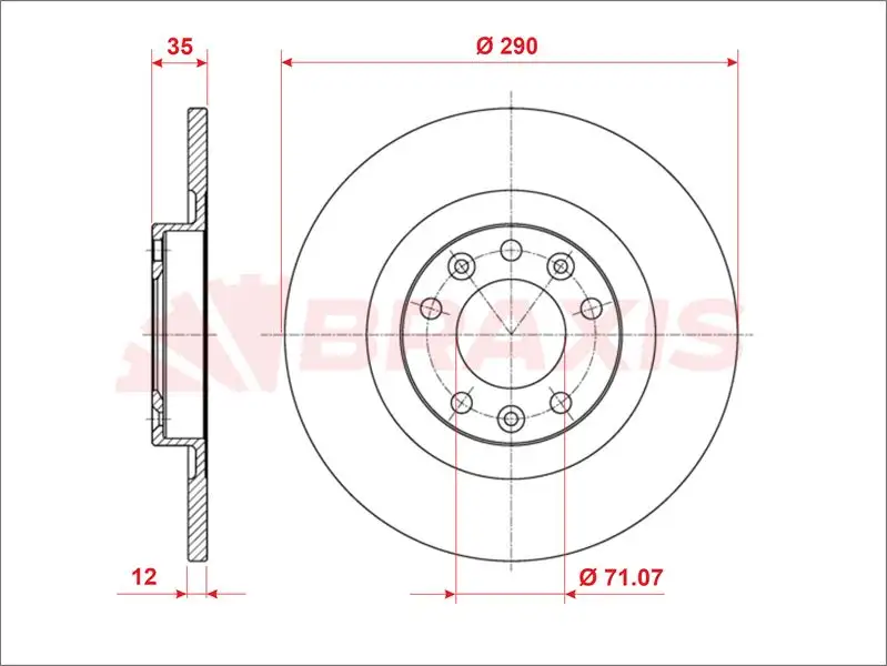 BRAXIS AE0860 Arka Fren Diski 1609583080 resmi