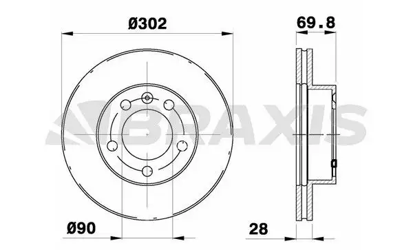 BRAXIS AD0366 Ön Fren Diski 4419359 resmi