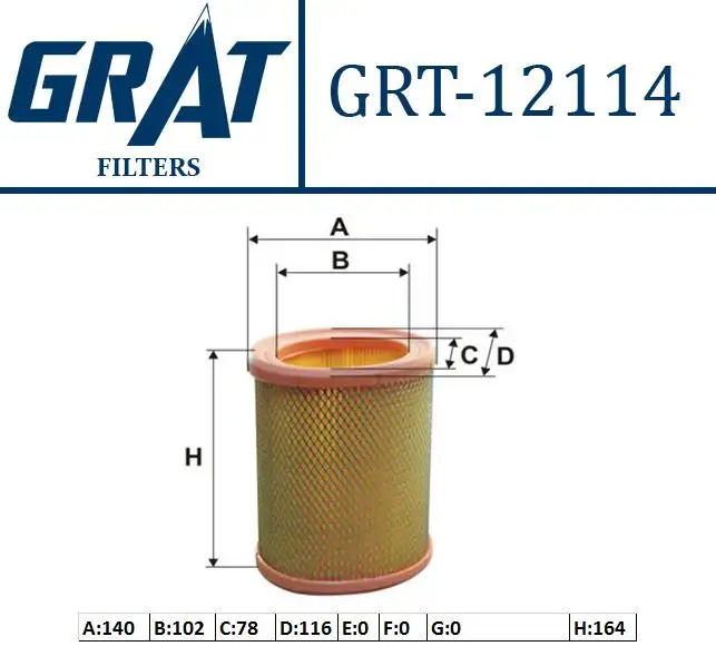 GRAT 12114 Hava Filtresi 144485 resmi