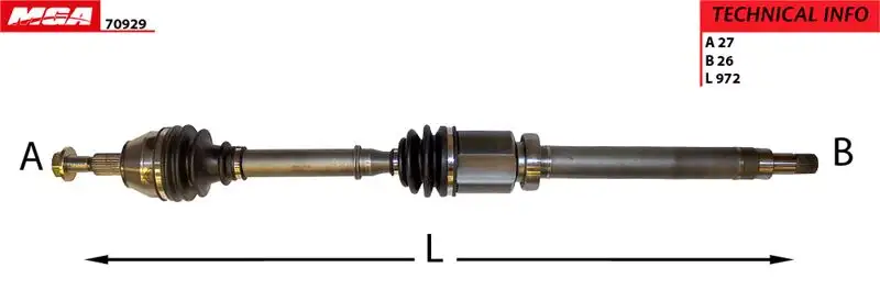 MGA 70929 Ön Aks (Sağ) AV613B436CD resmi