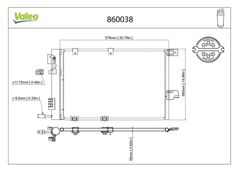 VALEO 860038 Klima Radyatörü 1850057 resmi