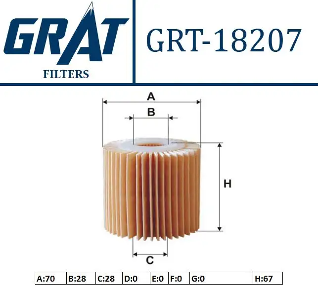 GRAT 18207 Yağ Filtresi 415231110 resmi