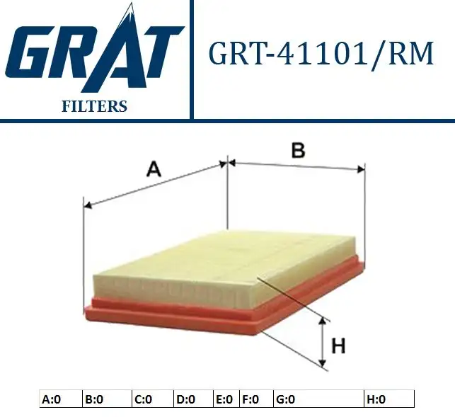 GRAT 41101RM Hava Filtresi 16546ED000 resmi