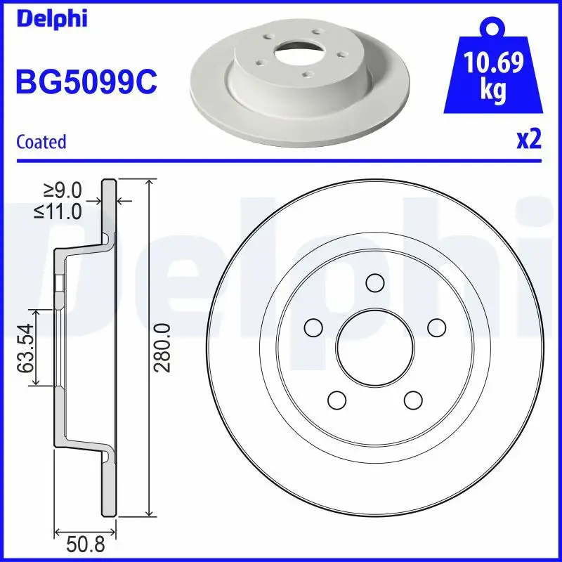 DELPHI BG5099C Arka Fren Diski resmi