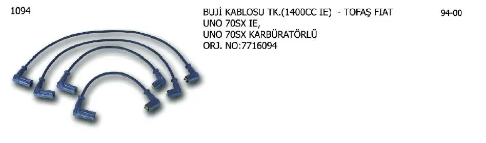 ÜNÜVAR 1094 Buji Kablosu resmi