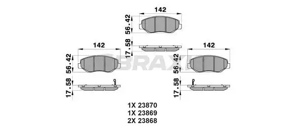 BRAXIS AB0203 Ön Fren Balatası resmi