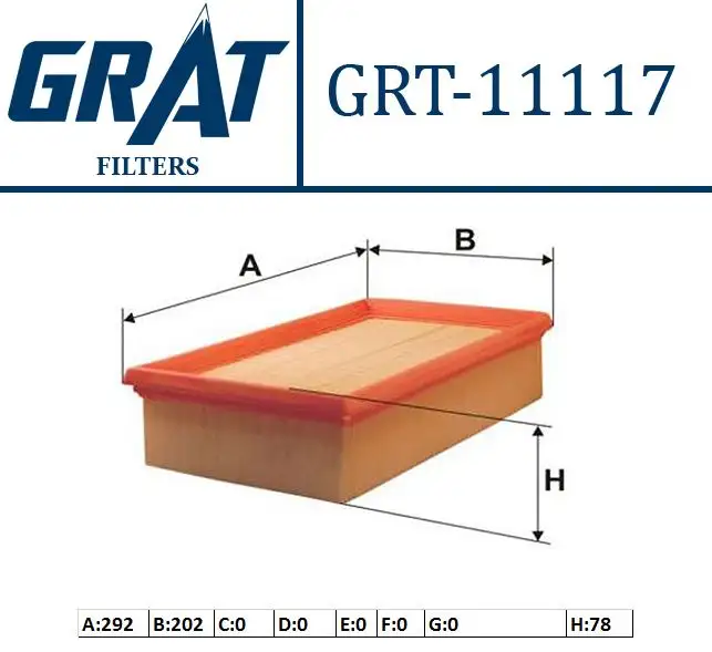 GRAT 11117 Hava Filtresi 8200795348 resmi