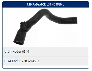 MASTER M0344 Radyatör Üst Hortumu 7700794562 resmi
