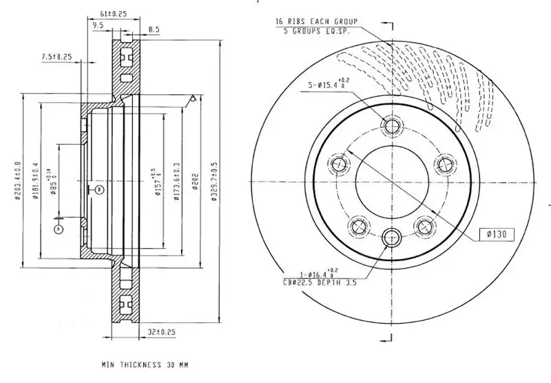 MGA 50640 Ön Fren Diski (Sağ) 7L6615302N resmi