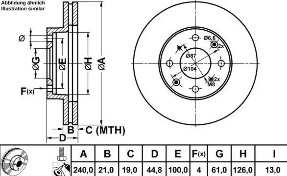 MGA 50296 Ön Fren Diski 45251SR3A10 resmi