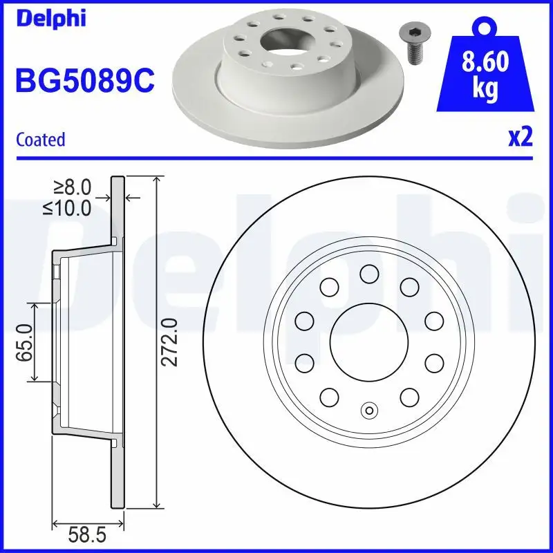 DELPHI BG5089C Arka Fren Diski resmi