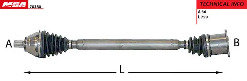 MGA 70380 Ön Aks (Sağ) 1K0407272QE resmi