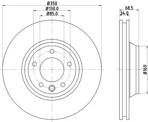 HELLA 8DD355128-071 Ön Fren Diski (Sağ) resmi