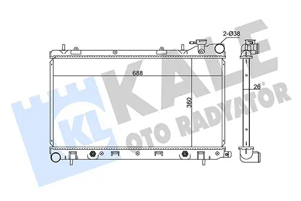 KALE 364800 Radyatör 45111SA131 resmi