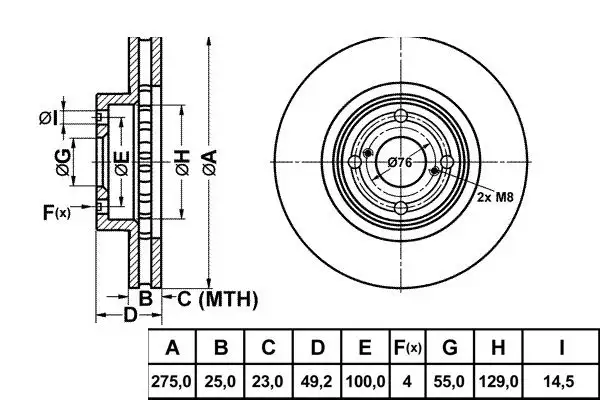 MGA 50254 Ön Fren Diski 4351202080 resmi