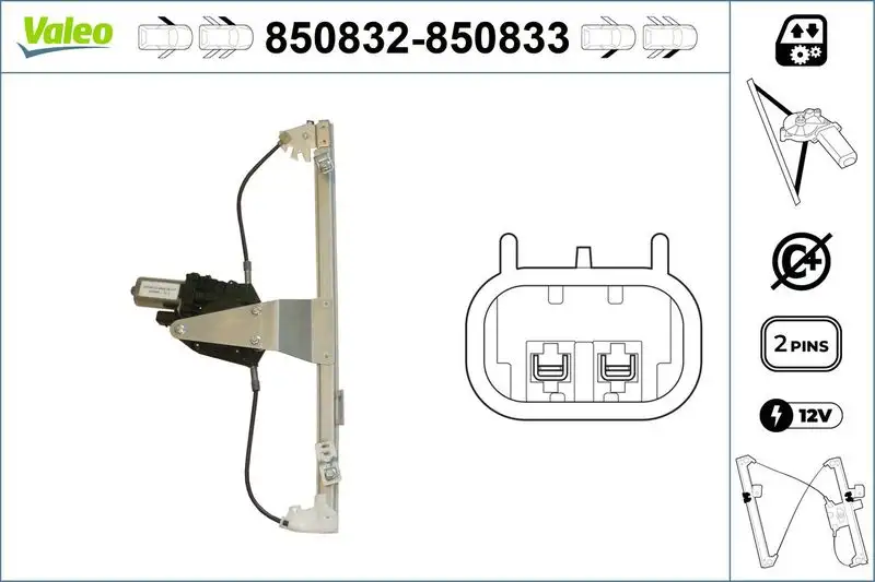 VALEO 850832 Ön Cam Krikosu (Sol) 51830870 resmi
