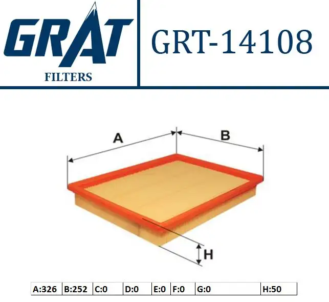 GRAT 14108 Hava Filtresi 835630 resmi