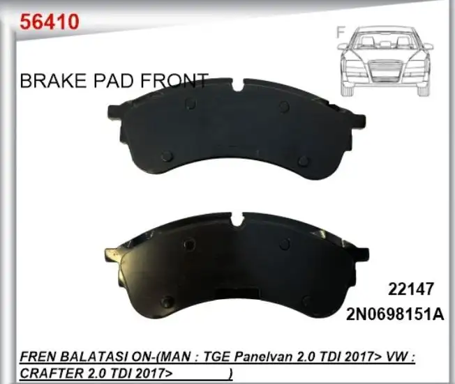 MGA 56410 Ön Fren Balatası 2N0698151A resmi