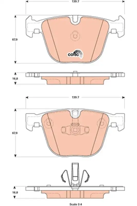 TRW GDB1857 Arka Fren Balatası 34216790966 resmi