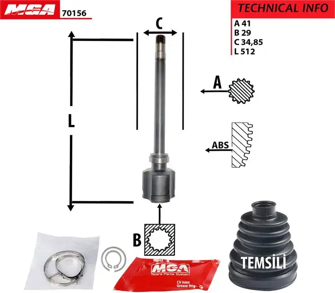 MGA 70156 Aks Kafası (Sağ İç) 1349785080 resmi