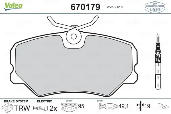 VALEO 670179 Ön Fren Balatası resmi