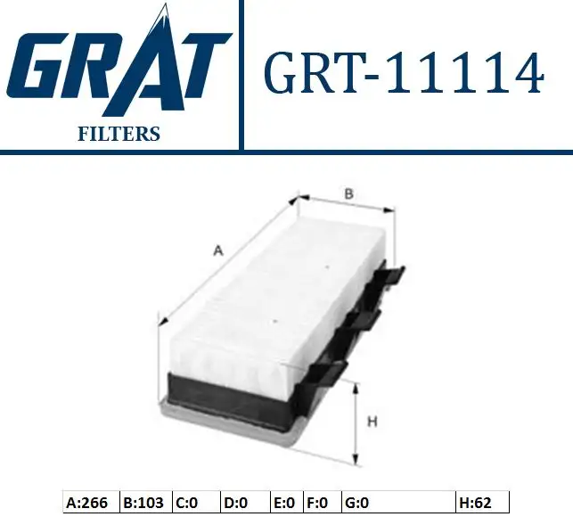 GRAT 11114 Hava Filtresi 7701044101 resmi