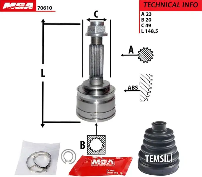 MGA 70610 Aks Kafası (Dış) 4410280E21 resmi