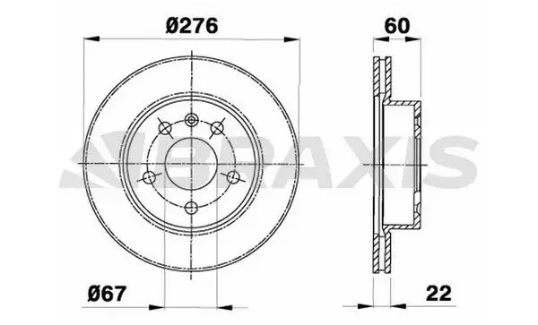 BRAXIS AE0285 Ön Fren Diski A6384210112 resmi