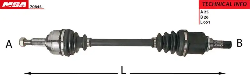 MGA 70845 Ön Aks (Sol) 391011406R resmi