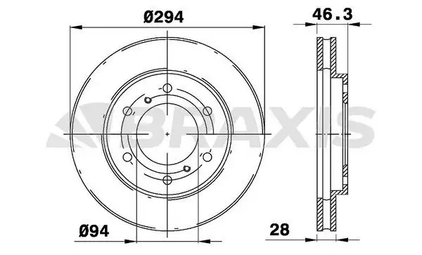 BRAXIS AE0294 Ön Fren Diski MN102276 resmi