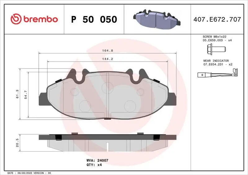 BREMBO P50050 Ön Fren Balatası resmi