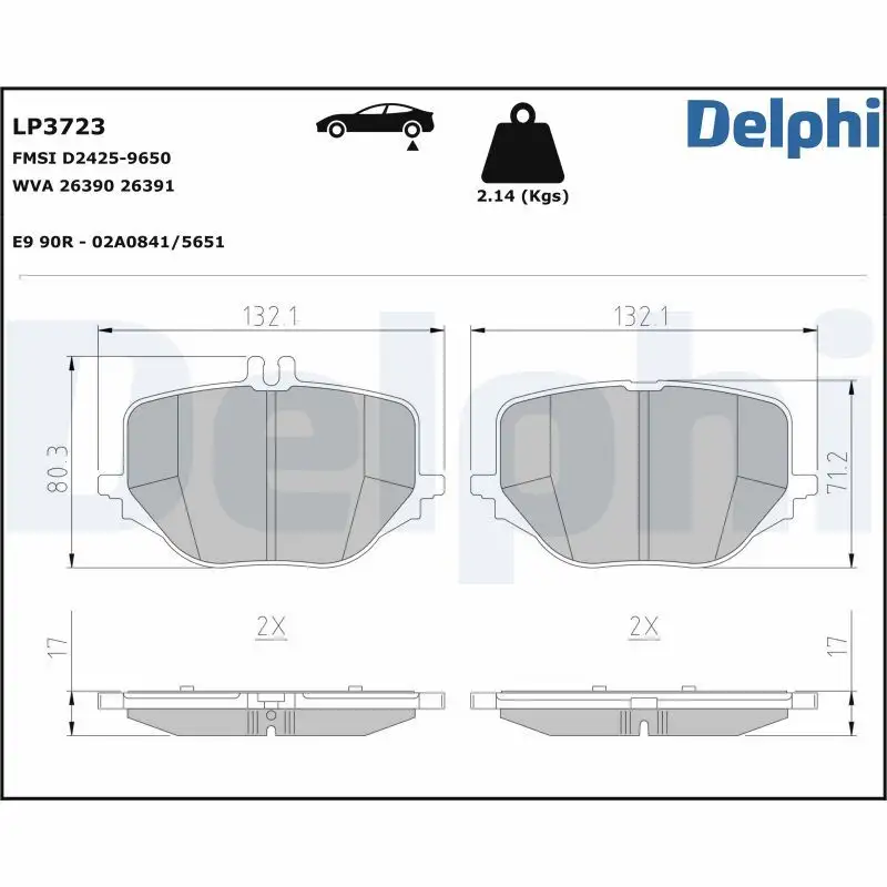 DELPHI LP3723 Arka Fren Balatası resmi