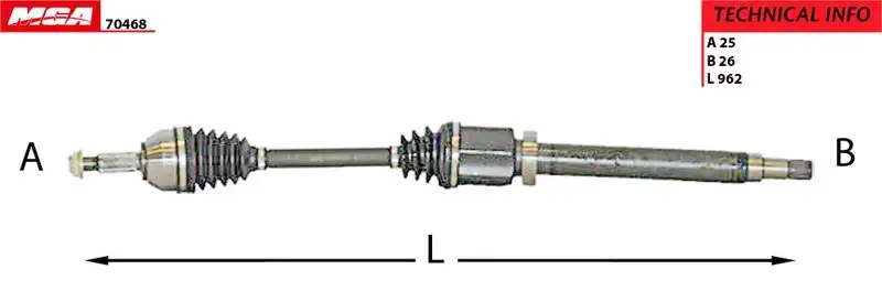 MGA 70468 Ön Aks (Sağ) 2T143B436AH resmi