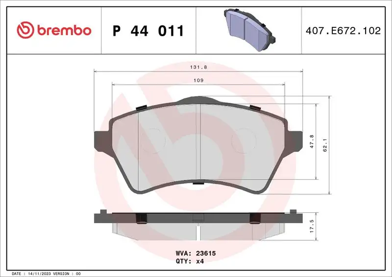 BREMBO P44011 Ön Fren Balatası resmi