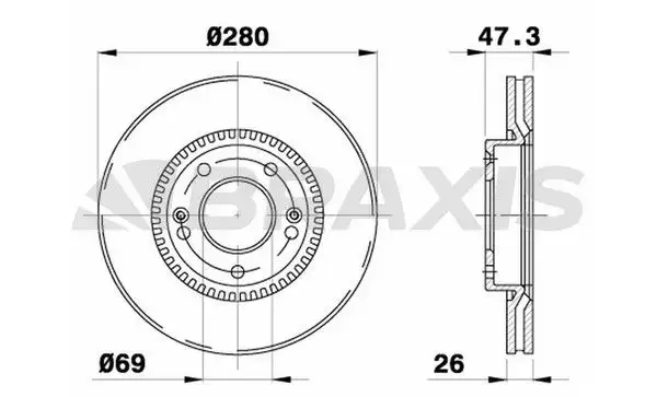 BRAXIS AE0705 Ön Fren Diski 517122C000 resmi