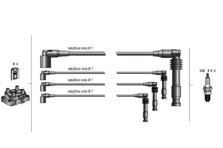 DODUCO 7677 Buji Kablosu 2750122B10 resmi