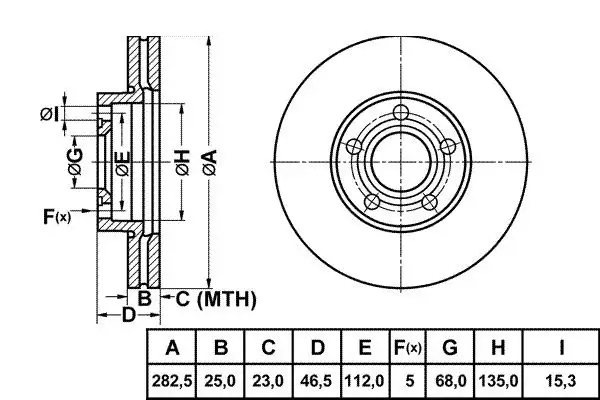 MGA 50224 Ön Fren Diski 8E0615301A resmi