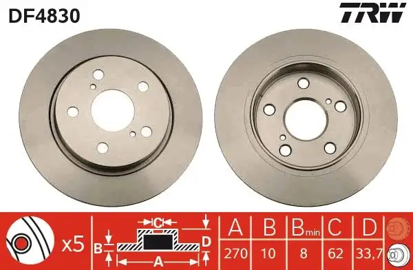 TRW DF4830 Arka Fren Diski 4243102180 resmi
