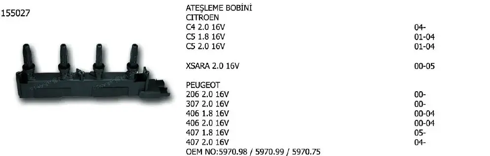ÜNÜVAR 155027-2 Bobin resmi