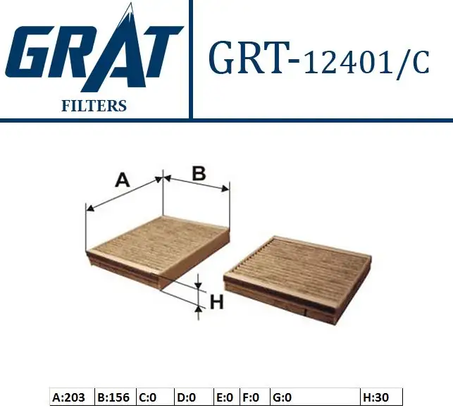 GRAT 12401C Polen Filtresi (Karbonlu) 6447VY resmi