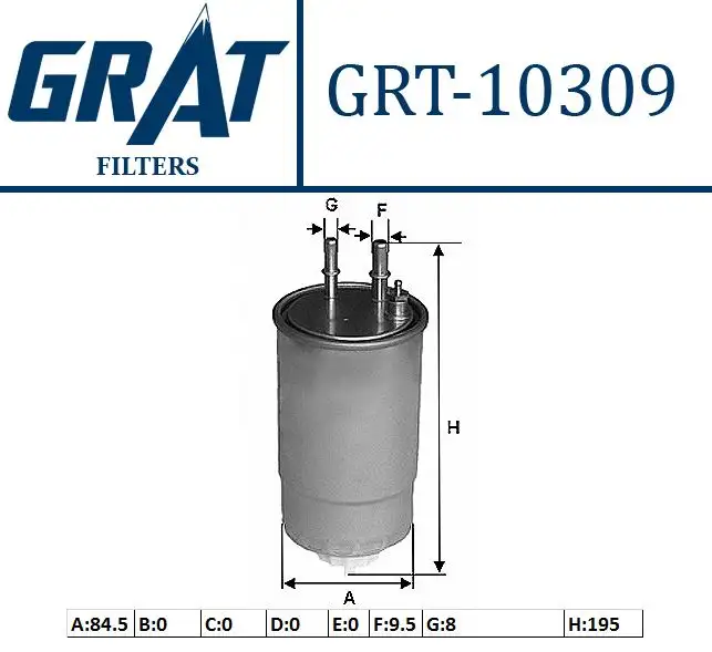 GRAT 10309 Yakıt Filtresi 77366565 resmi
