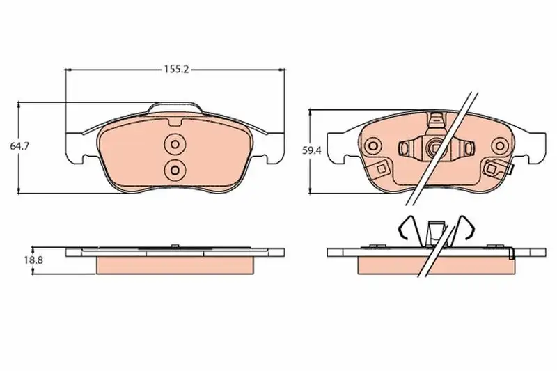 TRW GDB2111 Ön Fren Balatası 77367369 resmi
